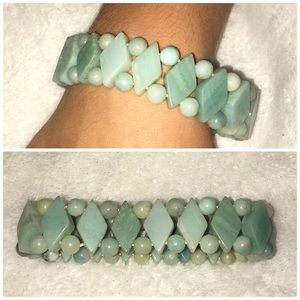 Light blue marble slip on bracelet.